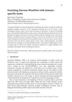Enriching Slovene WordNet with domain