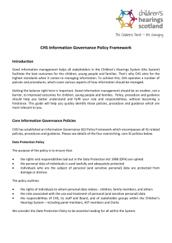 Information Governance Policy Framework