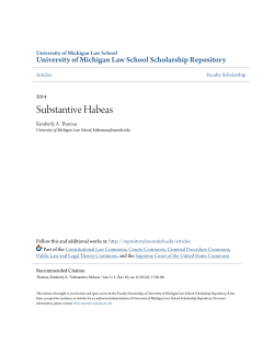Substantive Habeas - University of Michigan Law School