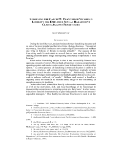 Franchisor Vicarious Liability for Employee Sexual Harassment