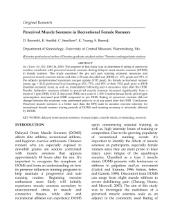 Perceived Muscle Soreness In Recreational Female Distance Runners