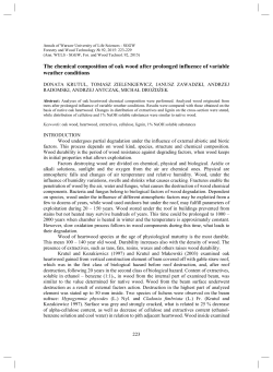 The chemical composition of oak wood after prolonged influence of