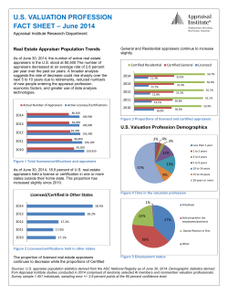 US VALUATION PROFESSION FACT SHEET