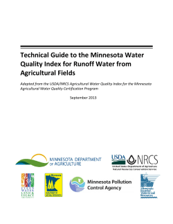 Technical Guide to the Minnesota Water Quality Index for Runoff