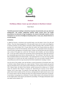 Perfidious Albion: Cover-up and collusion in Northern