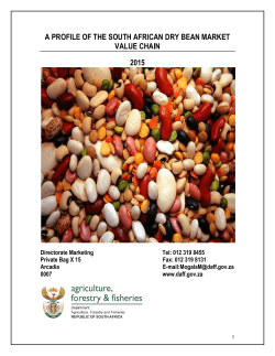 Dry Bean Market Value Chain Profiles 2015