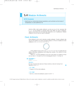 5.4 Modular Arithmetic