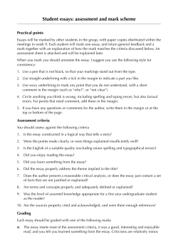 Essay marking scheme and guidance File