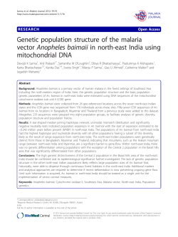 Genetic population structure of the malaria vector