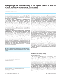Hydrogeology and hydrochemistry of the aquifer system of Wadi An