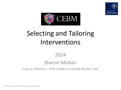Selecting and tailoring interventions