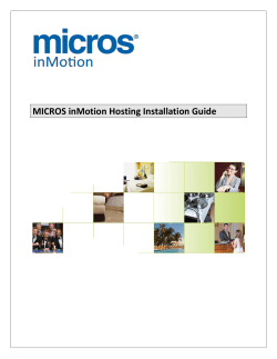 MICROS inMotion Hosting Installation Guide