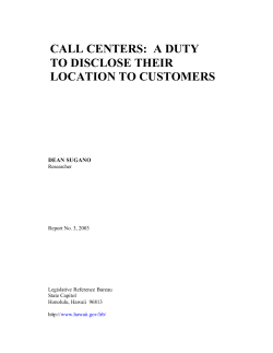 Call Centers: A Duty To Disclose Their Location To Customers