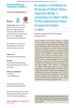 a commentary on Gilbert (1826) - Philosophical Transactions of the