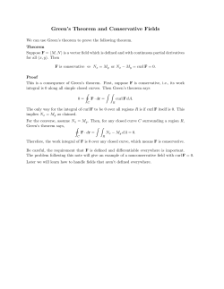 Green`s Theorem and Conservative Fields