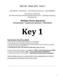 Multiple Choice Questions (20 questions * 5 points per question