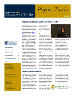 Astrophysicist discovers planets similar to Earth Sigma Pi Sigma
