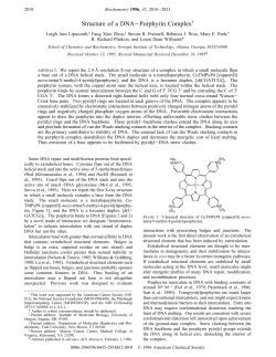 Structure of a DNA&minus;Porphyrin Complex