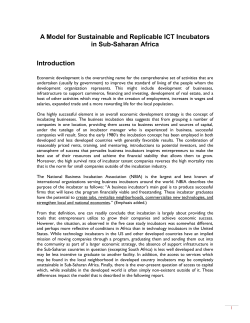 A Model for Sustainable and Replicable ICT Incubators in Sub