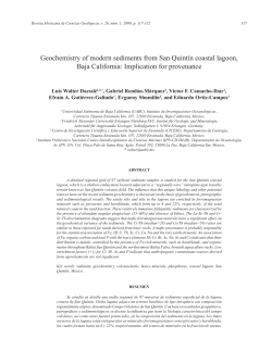 Geochemistry of modern sediments from San Quint&iacute;n coastal lagoon