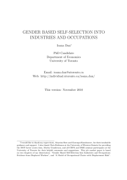 gender based self-selection into industries and occupations