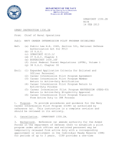 NAVY CAREER INTERMISSION PILOT PROGRAM GUIDELINES