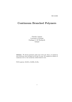 RH-10-2003 Continuum Branched Polymers Thordur Jonsson