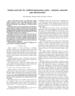 Tendon networks for artificial ligamentous joints