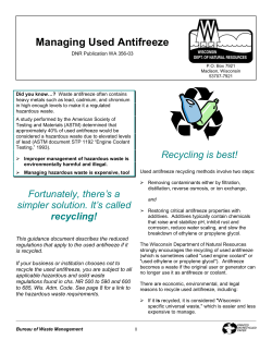 Managing Used Antifreeze