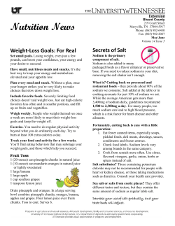 Nutrition News - University of Tennessee Extension