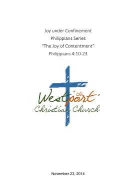 The Joy of Contentment - Westport Christian Church