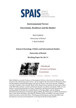 Environmental Terror: Uncertainty, Resilience and the Bunker