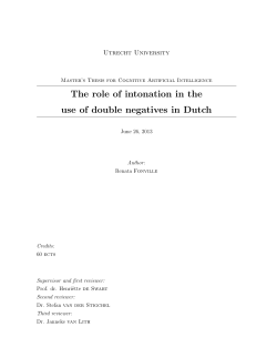 The role of intonation in the use of double negatives in Dutch