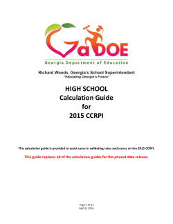 HIGH SCHOOL Calculation Guide for 2015 CCRPI
