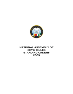 Standing Orders 2009 - The National Assembly of Seychelles