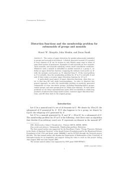 Distortion functions and the membership problem for