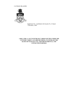 (Amendment) Bill, 2009 - Cayman Islands Government