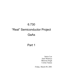 6.730 &ldquo;Real&rdquo; Semiconductor Project GaAs Part 1