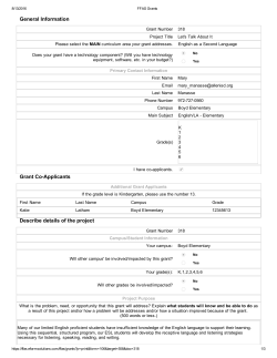 General Information Grant CoApplicants Describe details