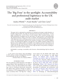 The `Big Four` in the spotlight: Accountability and