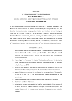 MYTILINEOS GROUP-Invitation of the Shareholders to the Annual
