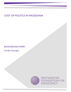 COST OF POLITICS IN MACEDONIA