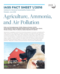 Agriculture, Ammonia, and Air Pollution