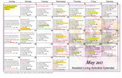 May 2017 Assisted Living Calendar .
