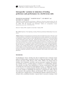 Intraspecific variation in induction of feeding preference and