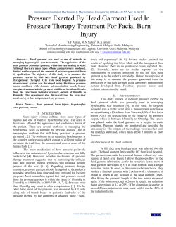 Pressure Exerted By Head Garment Used In Pressure