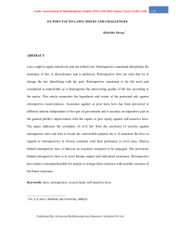 ex post facto laws: issues and challenges