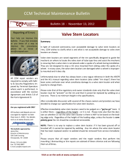 Maintenance Bulletin 18 11-13-2012