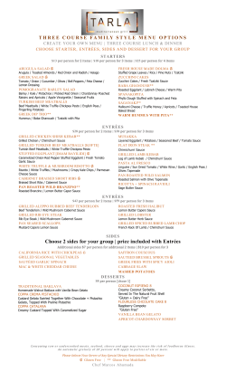 Choose 2 sides for your group | price included with Entr&eacute;es