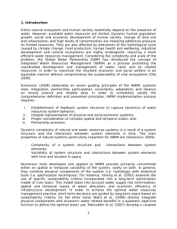 Analytical Support for Integrated Water Resources Management